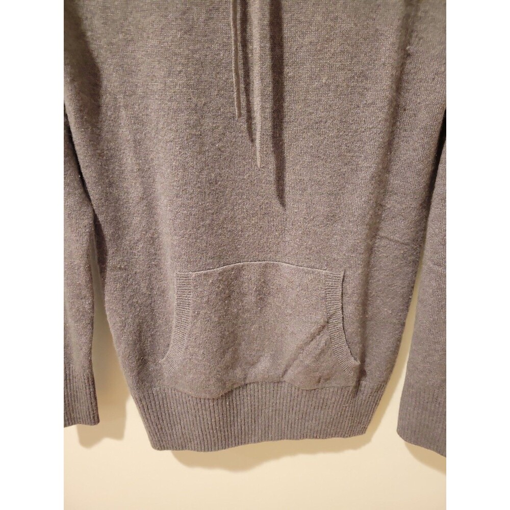 J.Crew Women’s 100% Cashmere Hoodie Sweater Size M Gray Pullover Drawstring - Picture 4 of 8